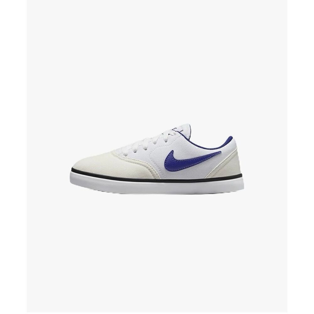 Nike SB Check Canvas Big Kids' Skate Shoes (905373-102, White/Summit White/Black